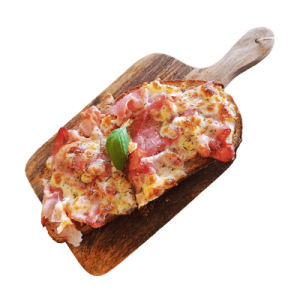 tosta de alho mozzarella e bacon